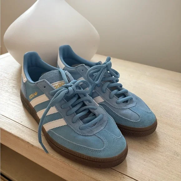 Adidas Women's Blue Suede Athletic Shoes - Picture 1 of 5